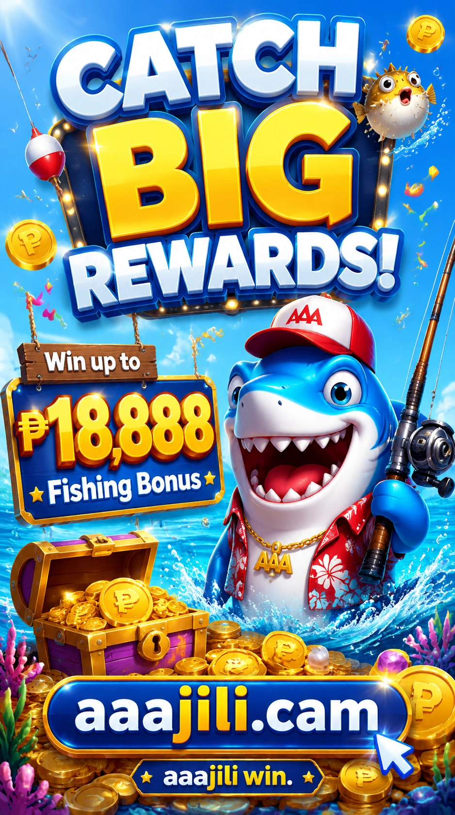 Dragon-themed fishing game with a large boss fish and glowing effects